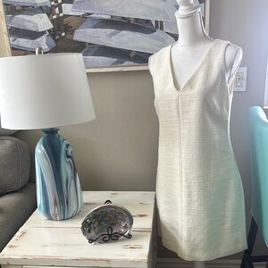 Stylish Cream V-Neck Dress